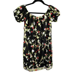Kimchi Blue - Urban Outfitters Black Floral Embroidered Dress Women's Medium